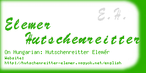elemer hutschenreitter business card