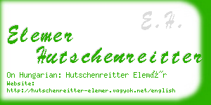 elemer hutschenreitter business card